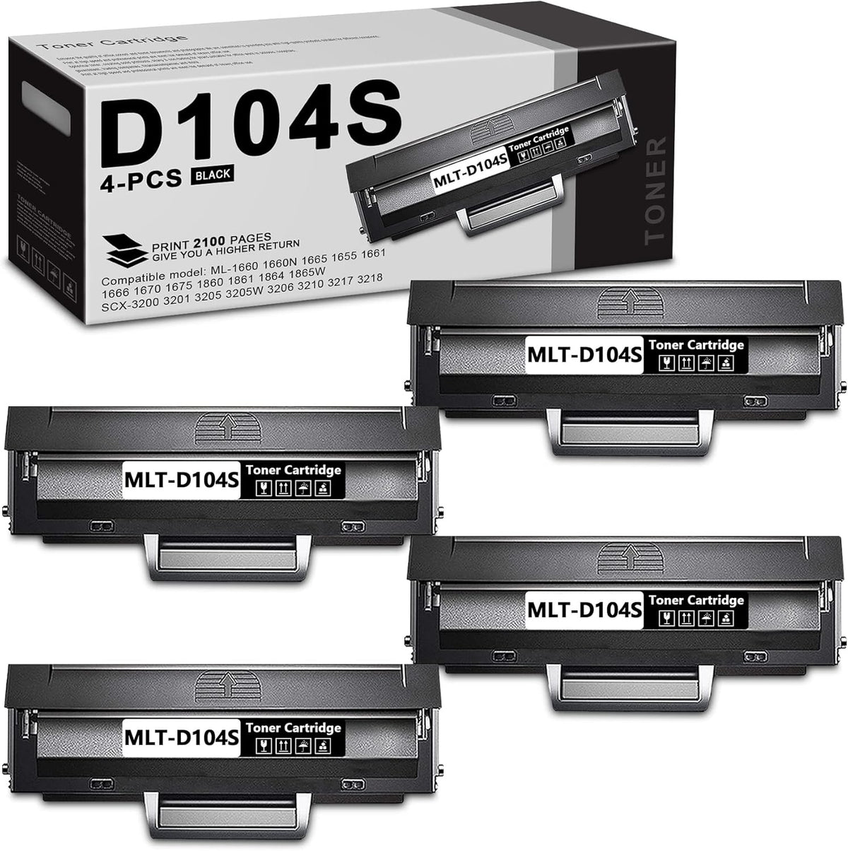 4 Pack Black Toner Cartridge E455387