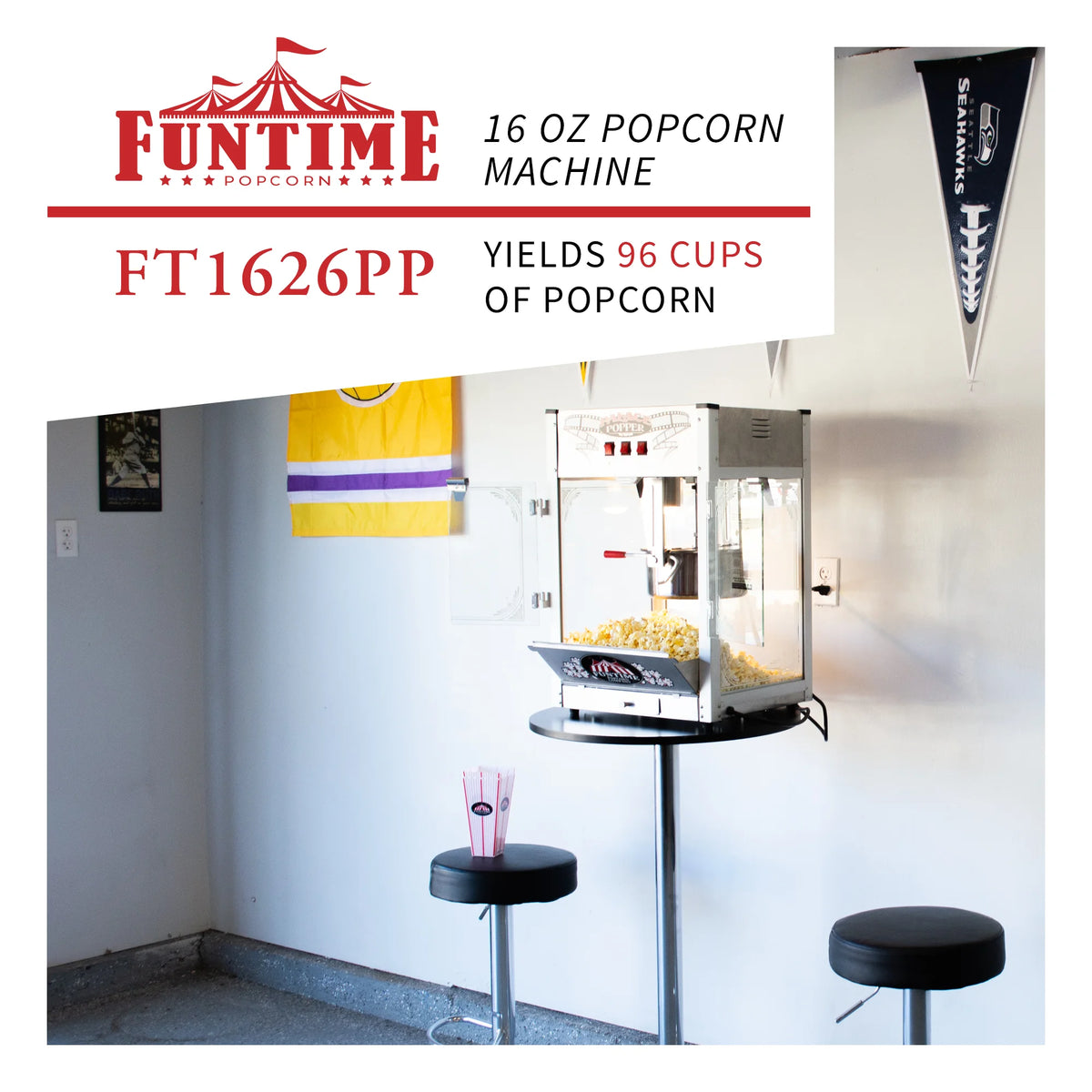 16oz Commercial Tabletop Popcorn Machine X8456
