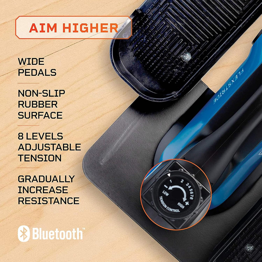 Blue Under Desk Elliptical Trainer with Adjustable Resistance Q211