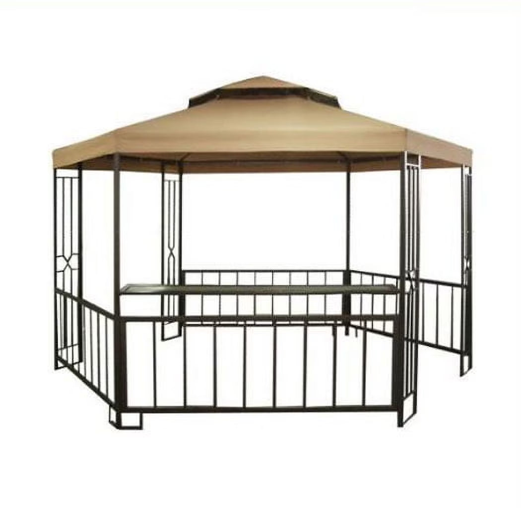 Hexagon Gazebo Replacement Canopy Top and Side Mosquito Netting Set I3575