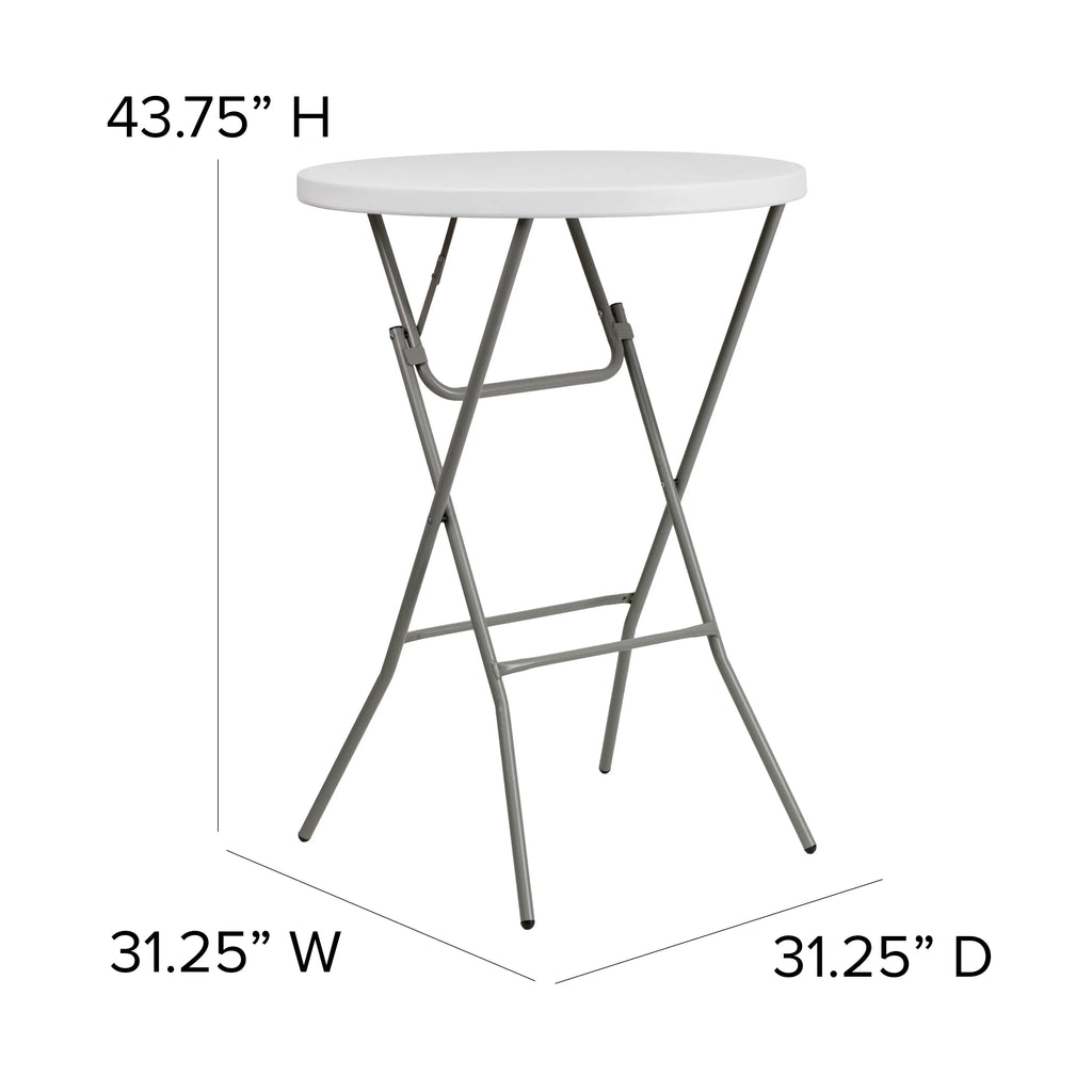2.6-Foot Round Granite White Plastic Folding Table I1158