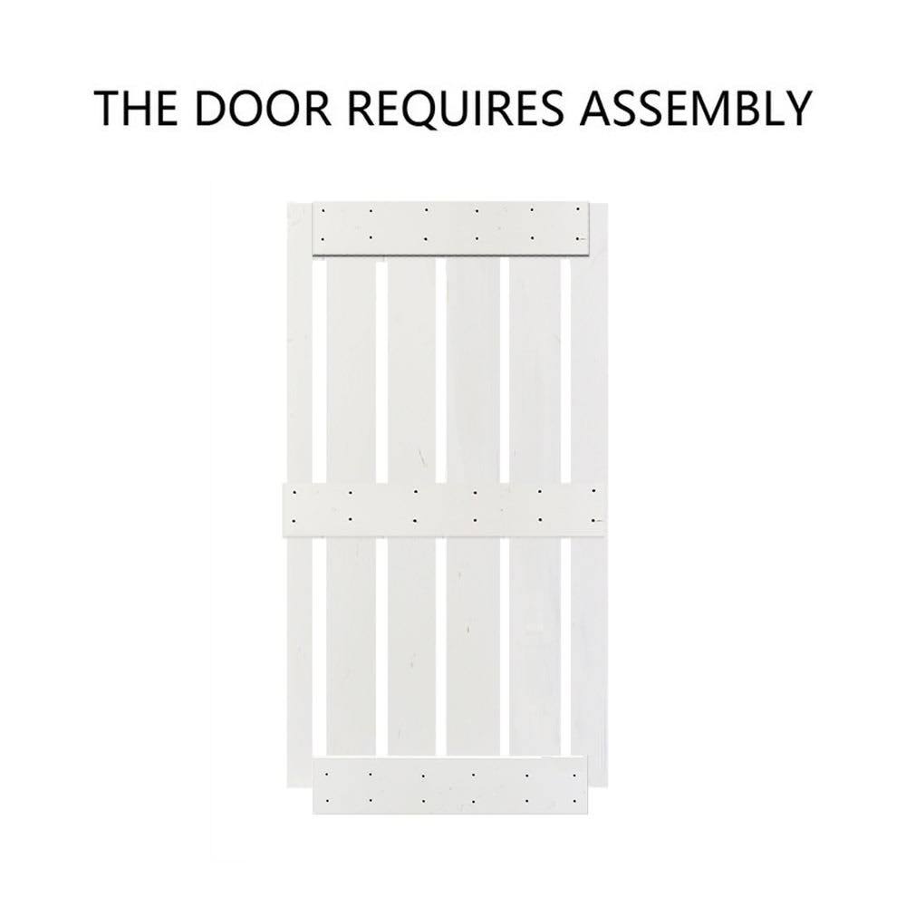 White Stained 2 Panel Barn Door with Sliding Hardware L683