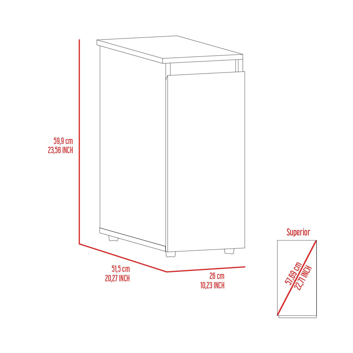 White Bathroom Storage Cabinet H80997
