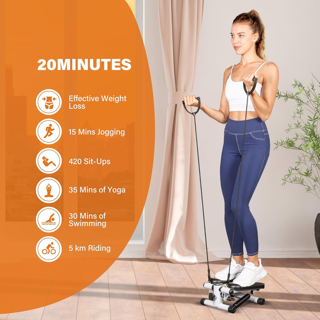 Mini Stepper with Resistance Band, 120KG Load X862
