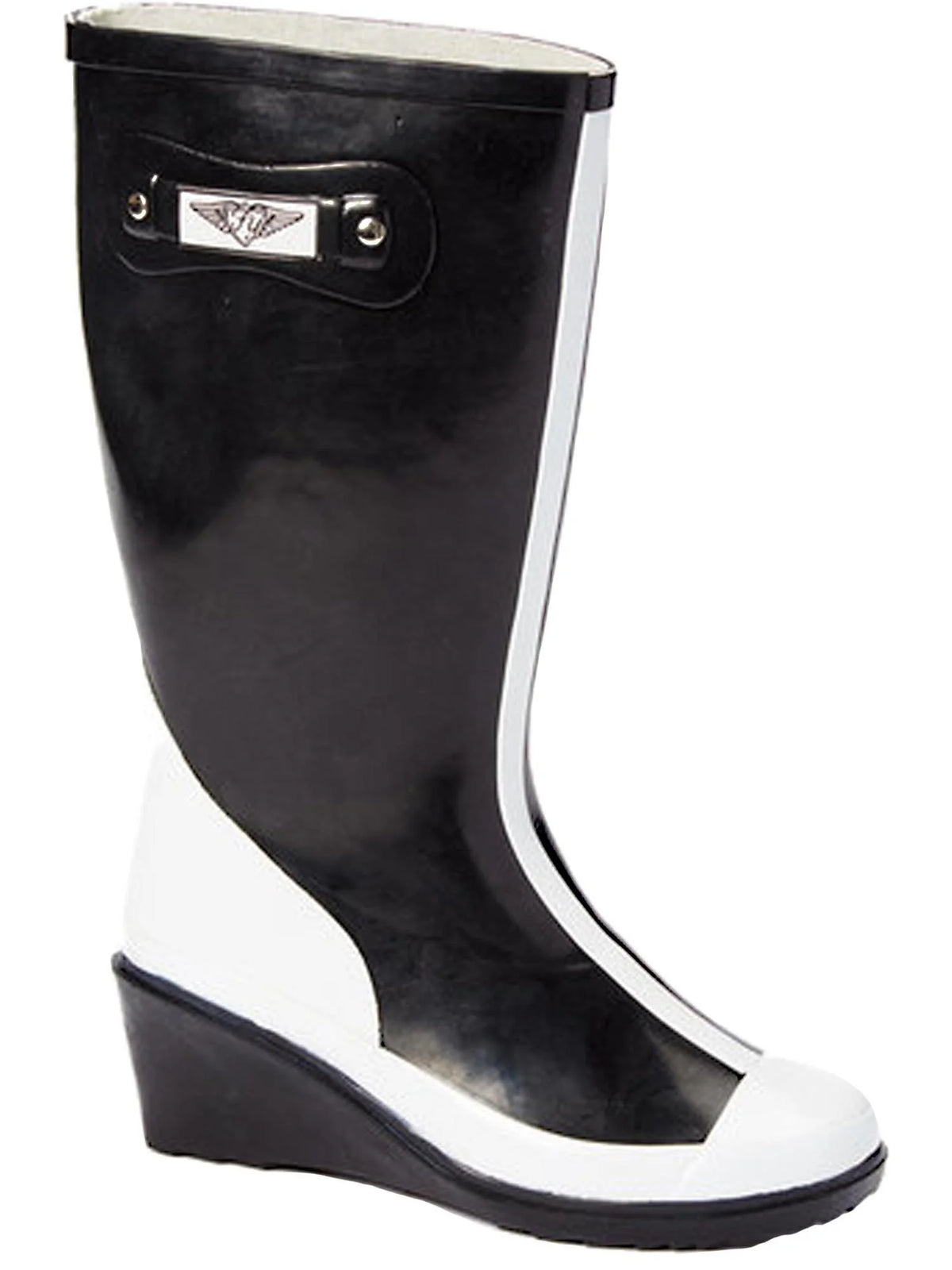 Women's Two-tone Wedge Rain Boot D30838