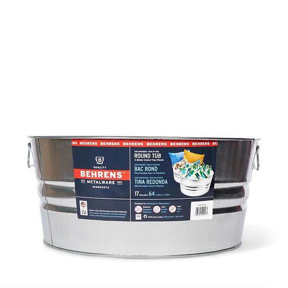 17 gal. Galvanized Steel Round Tub W97256