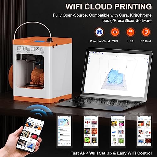 Mini 3D Printer, FDM 3D Printer, Fully Assembled Auto Leveling, Resume Printing, Removable Flexible Magnetic Build Plate R889556