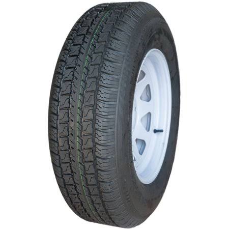 Tire ST205/75R15 6PR on 15x5.5 White Spoke Wheel S463164