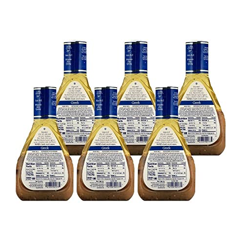 Greek Dressing with Feta Cheese & Black Olives, 16 FL OZ Bottle (Pack of 6) P36834