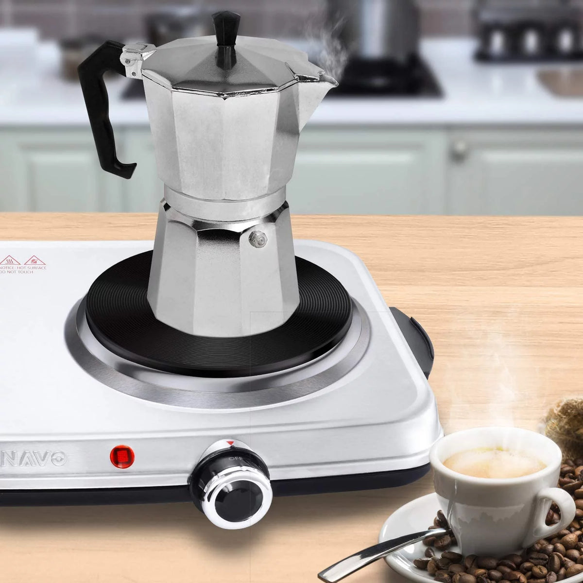1800W Electric Double Burner Stainless Steel Hot Plate H719134
