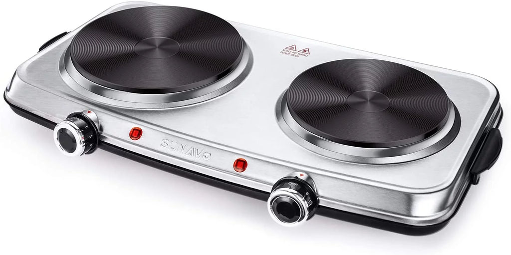 1800W Electric Double Burner Stainless Steel Hot Plate H719134