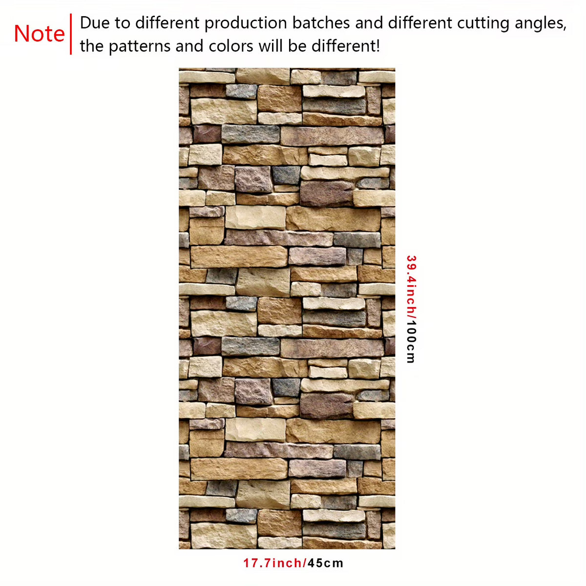 Vintage Brown Stone Brick Wallpaper 39.4inchX17.7inch F405442