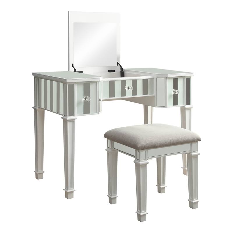 White Contemporary Vanity Set W3151