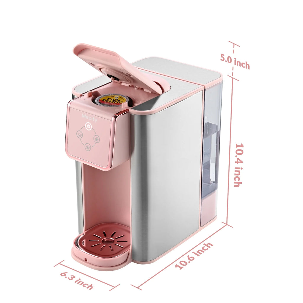 Pink 3-in-1 Single Serve Coffee Machine with Removable 50 Oz Water Reservoir Q196504