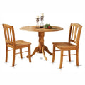Traditional Wood Dining Set with Round Table in Oak A751
