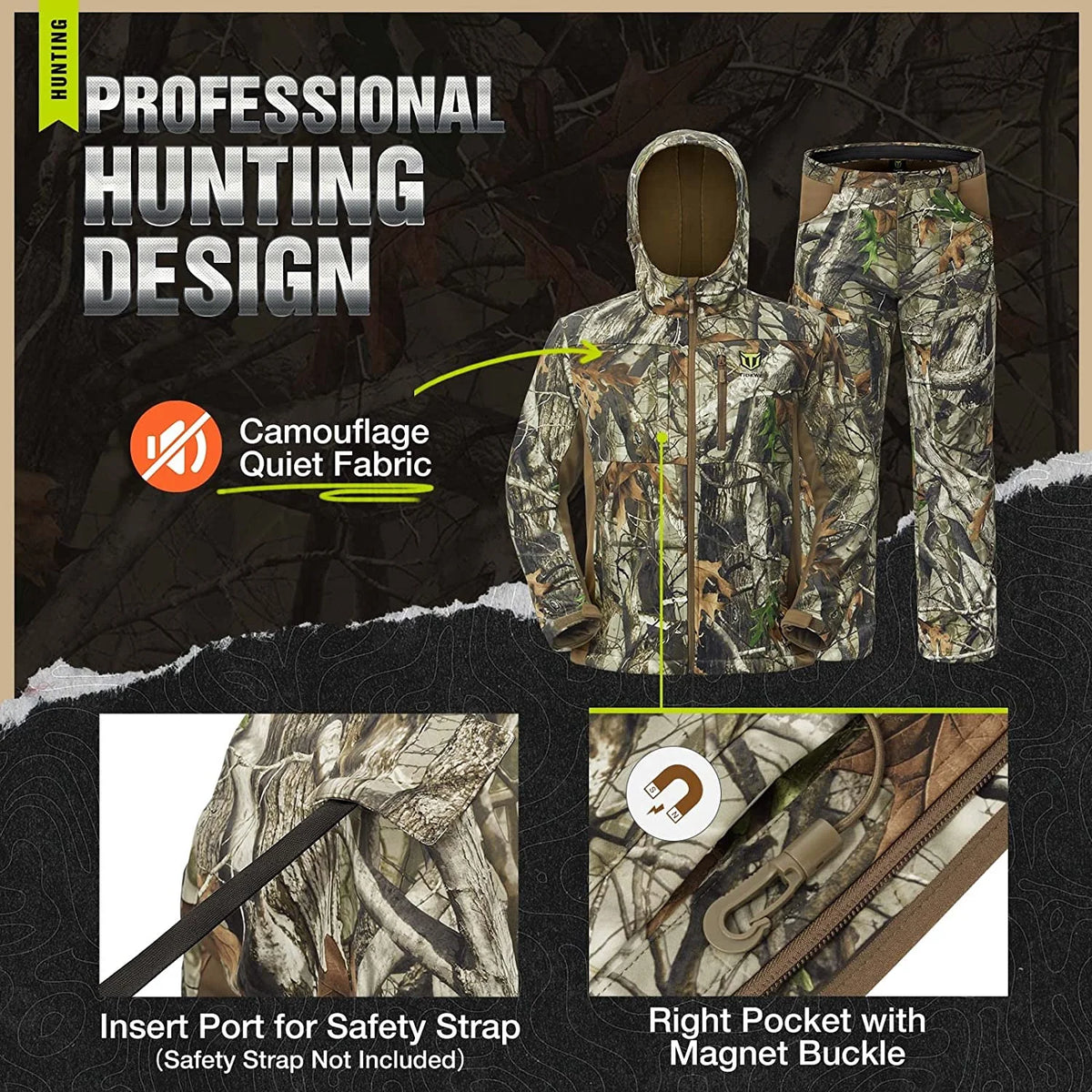 Hunting Jacket and Pants with Fleece Lining P23708