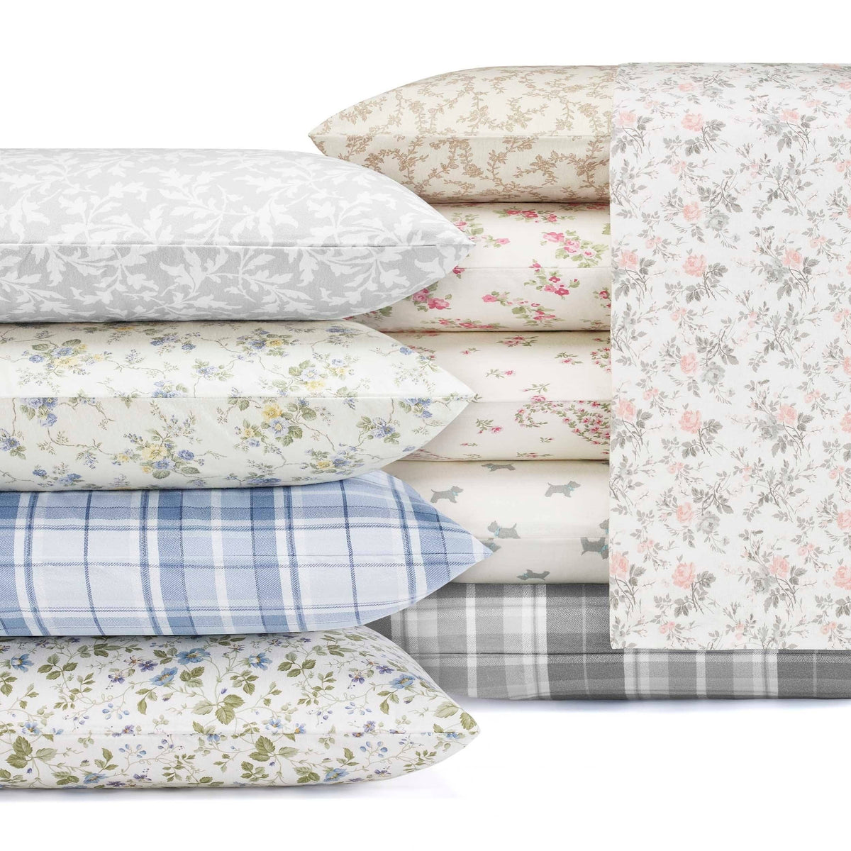 Beige Flannel Full Sheet Set R969