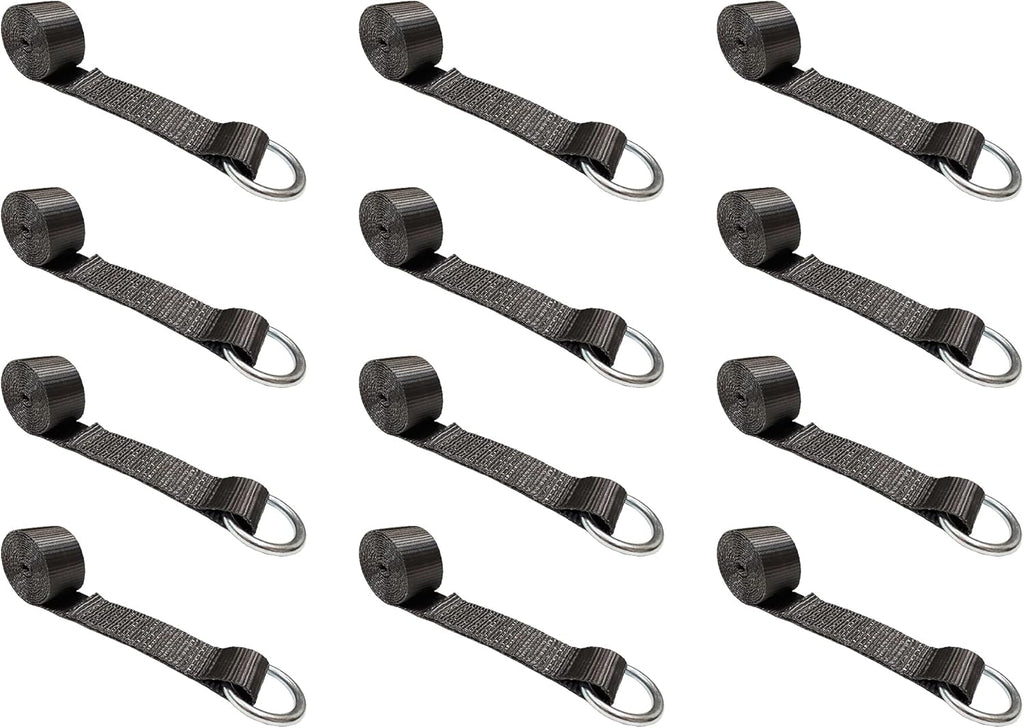 2 in x 10 ft Red O-Ring Trailer Tie Down Strap E364953