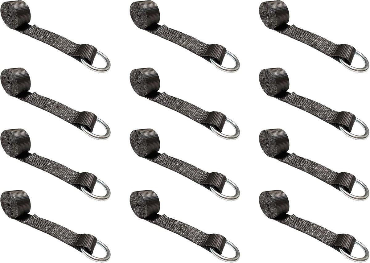 2 in x 10 ft Red O-Ring Trailer Tie Down Strap E364953
