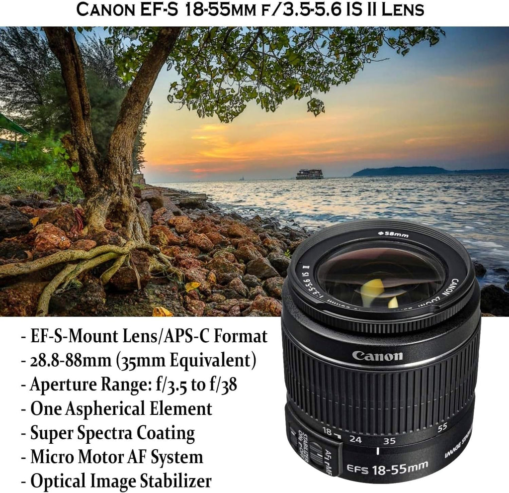 DSLR Camera with 18-55mm Lens, 75-300mm Lens, 420-800mm Telephoto Zoom Lens, 32GB Memory, Filters, Tripod J946593