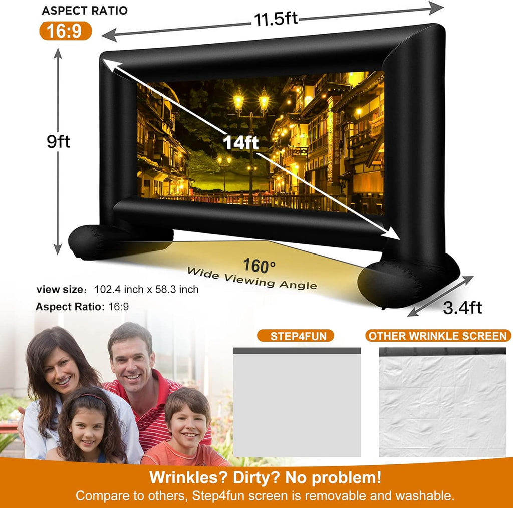 Inflatable Projector Screen with Air Blower and Carry Bag A640