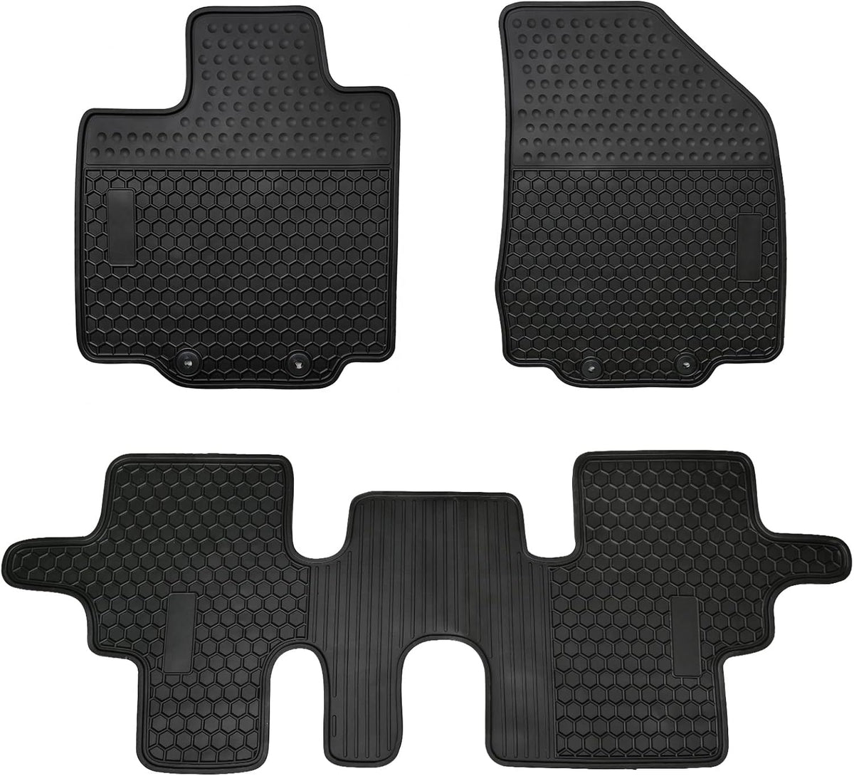Black Rubber All Weather Car Floor Mats B4259