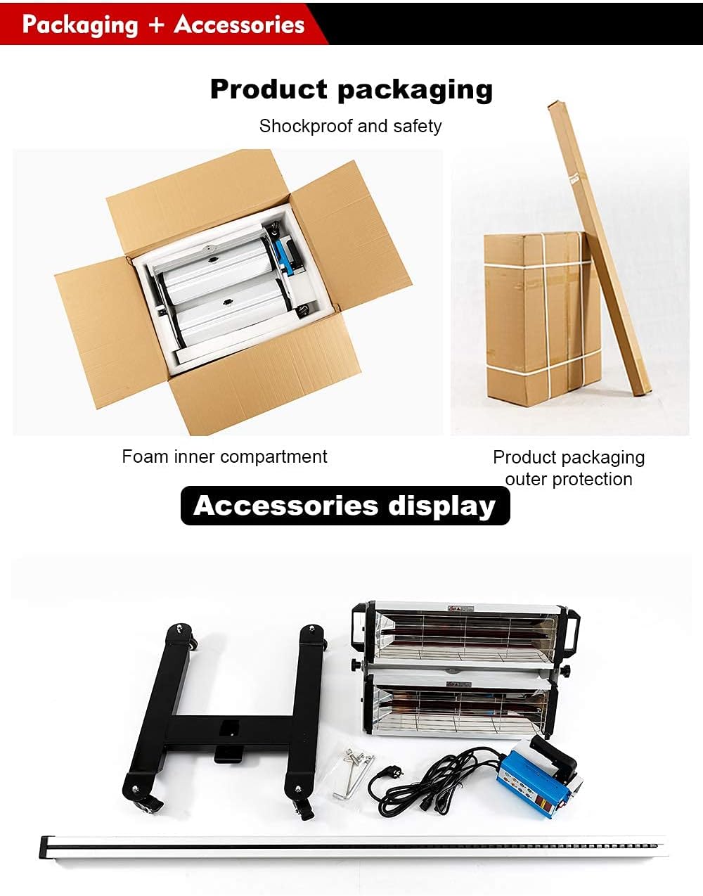 2000W Infrared Paint Curing Lamp with Stand H299