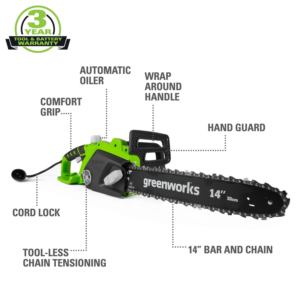 14 Corded Electric 10.5 Amp Chainsaw Q211114