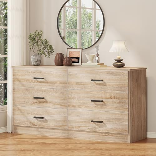 Light Oak 6 Drawer Dresser D4643
