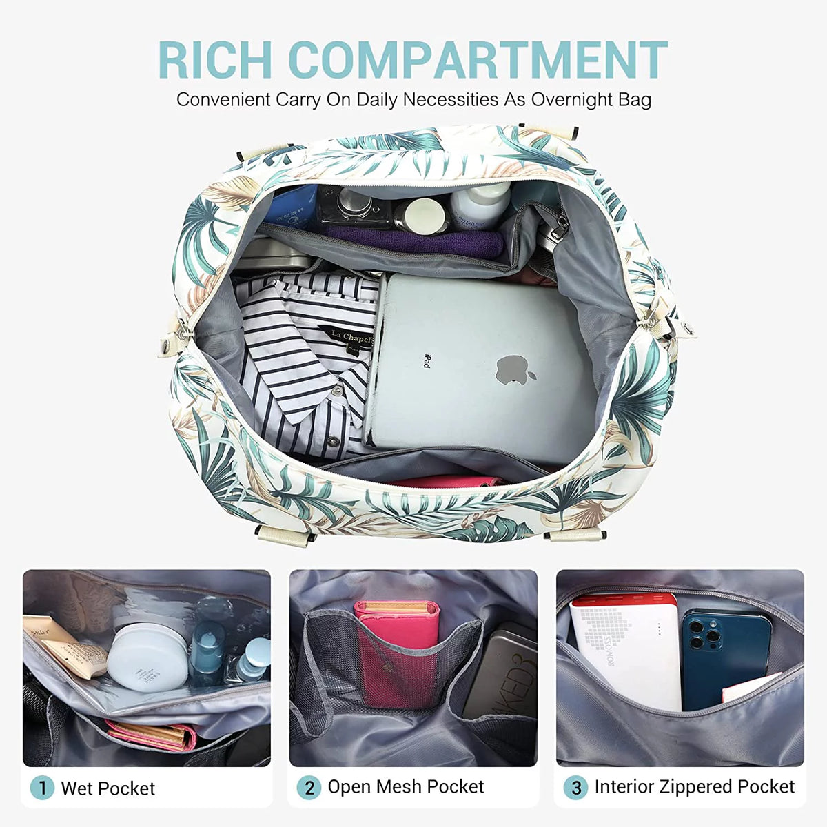 Large Travel Duffel Bag with Wet & Dry Separation C617485