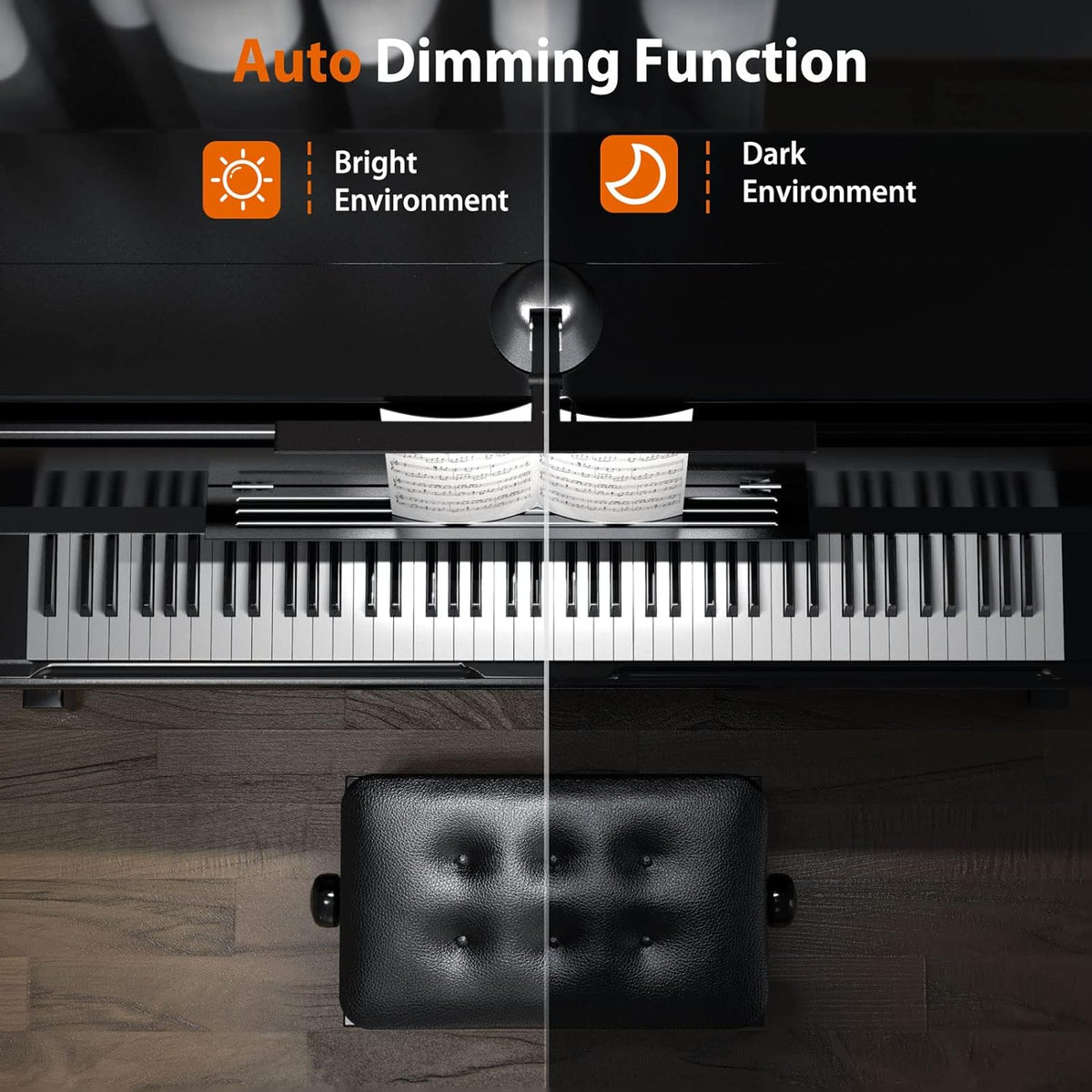 55'' 12W LED Dimmable Piano Lamp L756387
