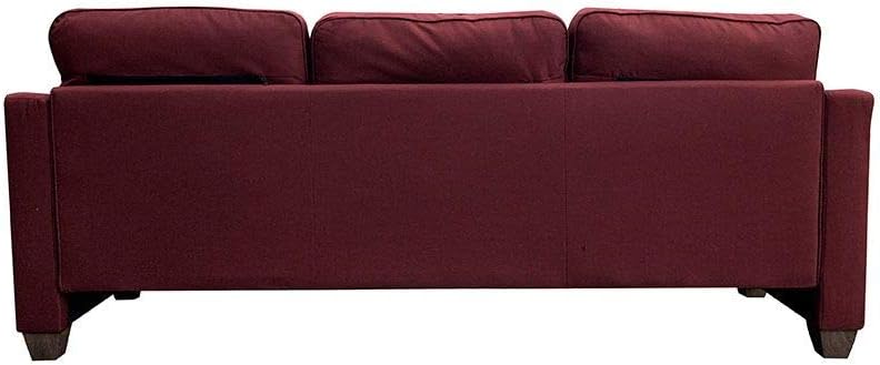 Red Linen Sectional Sofa with 2 Pillows F885