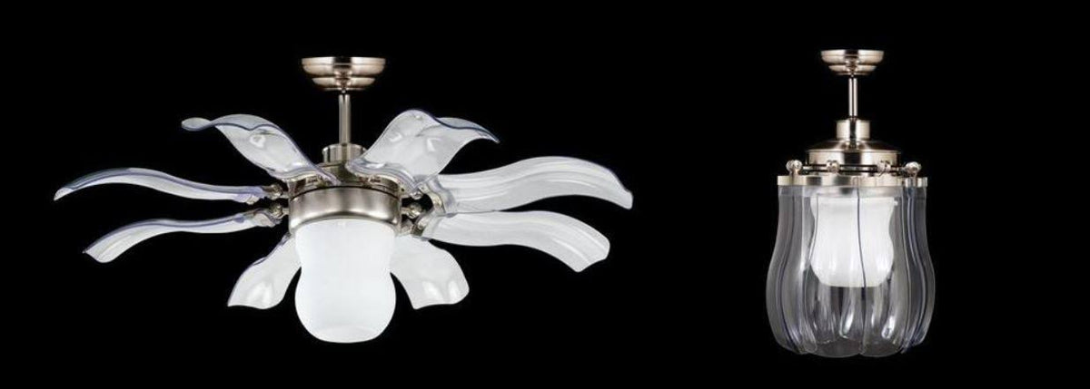 Retractable Ceiling Fan with Plastic Transparent Blades E2689