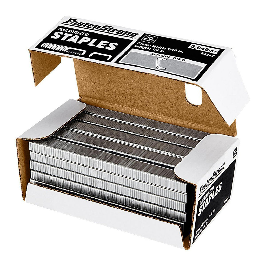 1/4 in. x 7/16 in. 20 GA Galvanized Staples, 5040 Piece X299