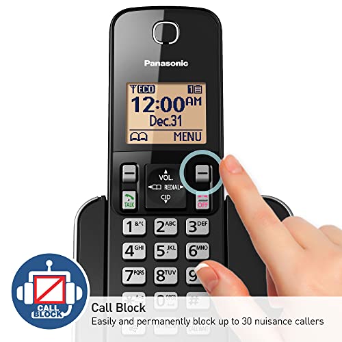 2 Handsets Expandable Cordless Phone System with Answering Machine and Call Block W122085