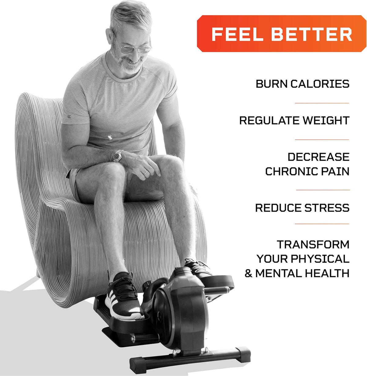 Blue Under Desk Elliptical Trainer with Adjustable Resistance Q211