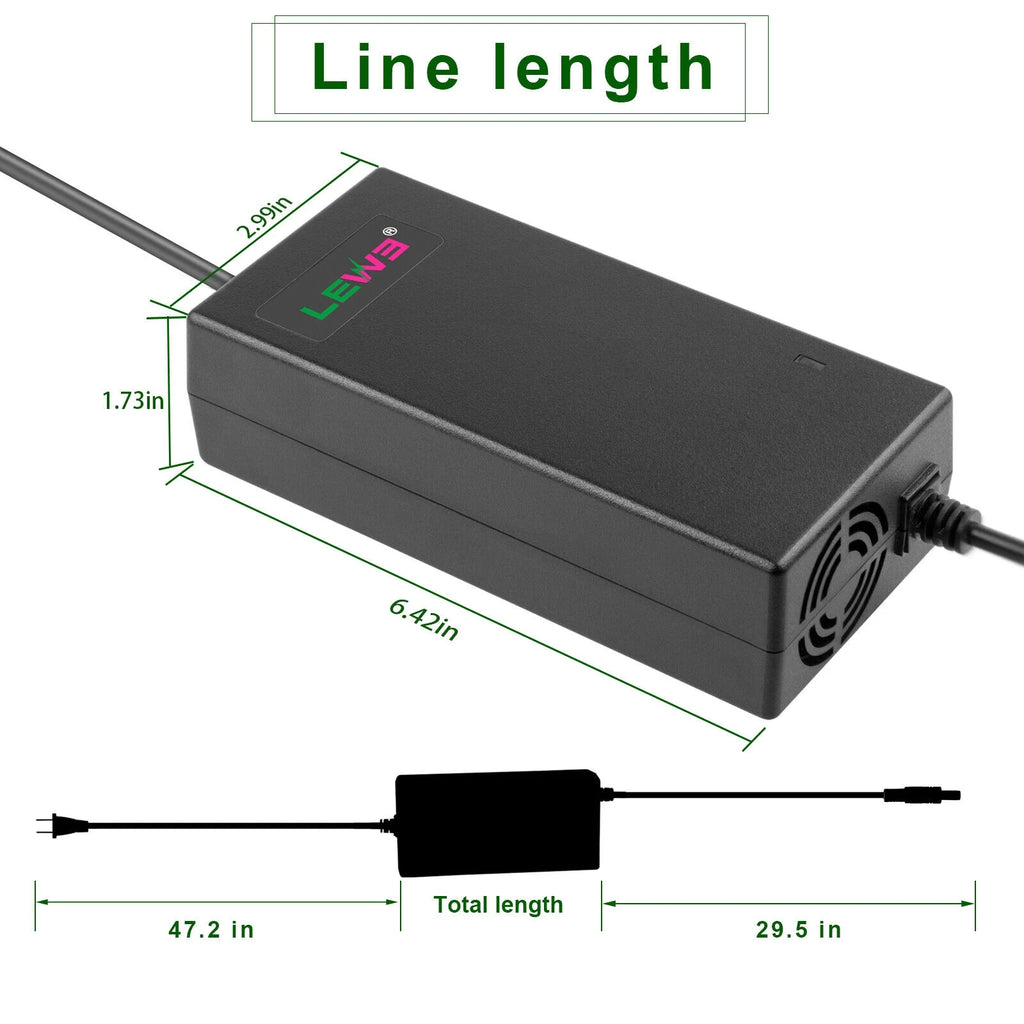 54.6V 2A E-bike Charger for 48V Li-ion Battery 5.5x2.1/2.5mm Tip S2246