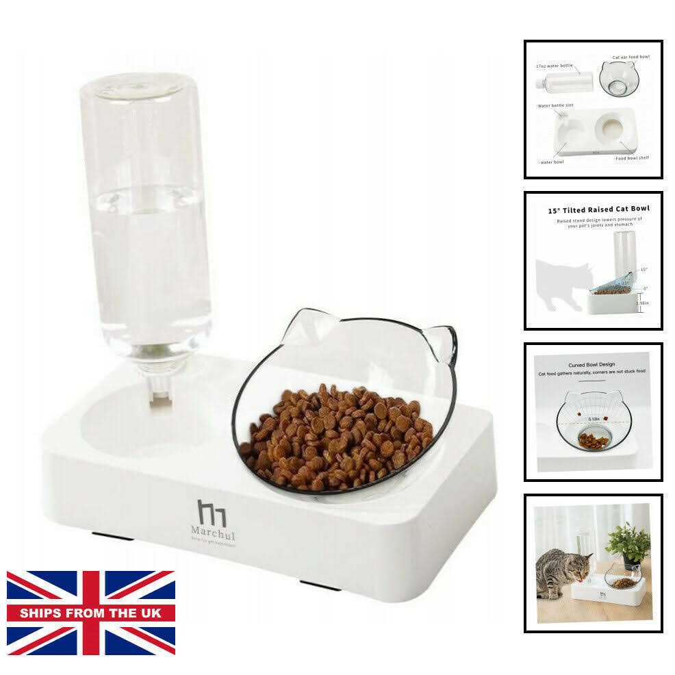 Tilted Cat Bowl Set for Food and Water S415