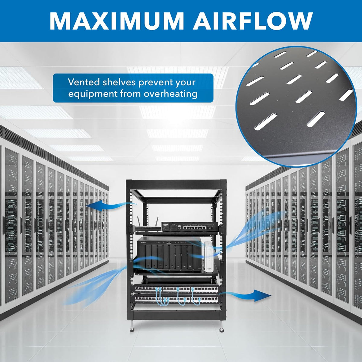 15U Server Rack with 2 Shelves N902622