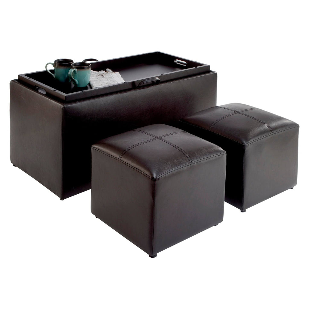 Black Espresso Storage Ottoman G1596