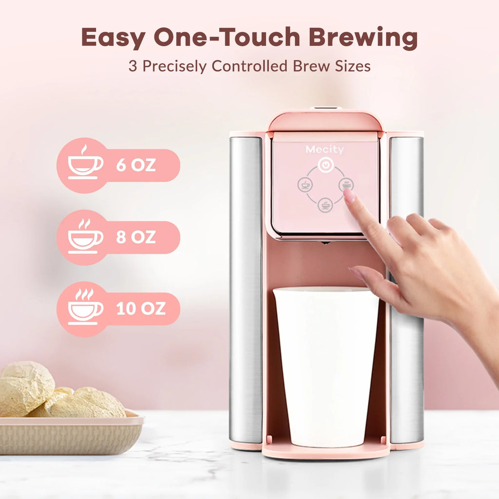 Pink 3-in-1 Single Serve Coffee Machine with Removable 50 Oz Water Reservoir Q196504