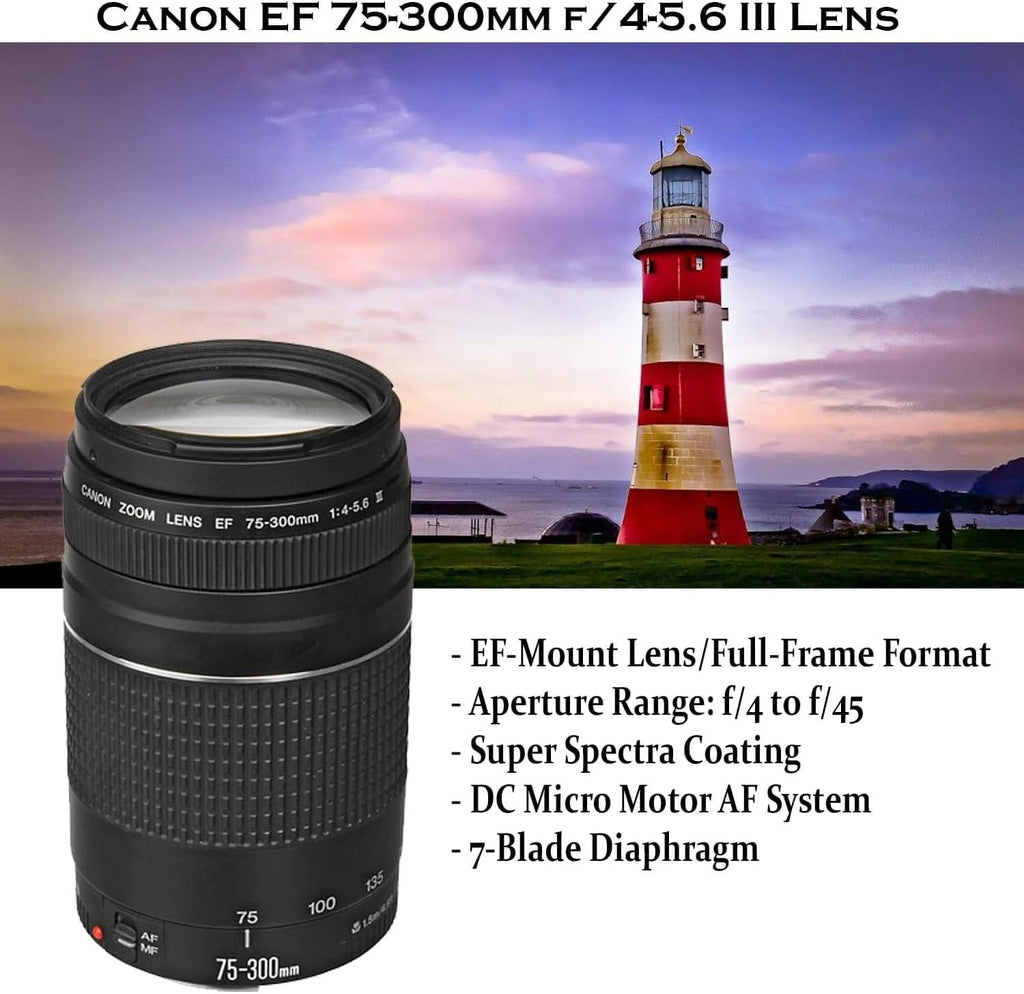 DSLR Camera with 18-55mm Lens, 75-300mm Lens, 420-800mm Telephoto Zoom Lens, 32GB Memory, Filters, Tripod J946593