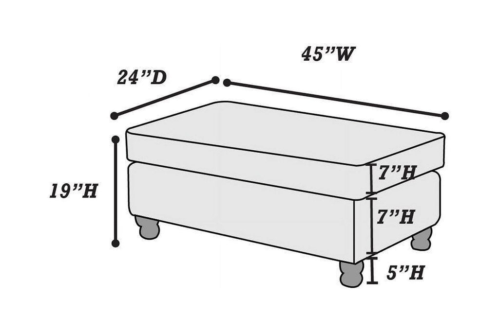 Grey Cocktail Ottoman with Wooden Legs F822847