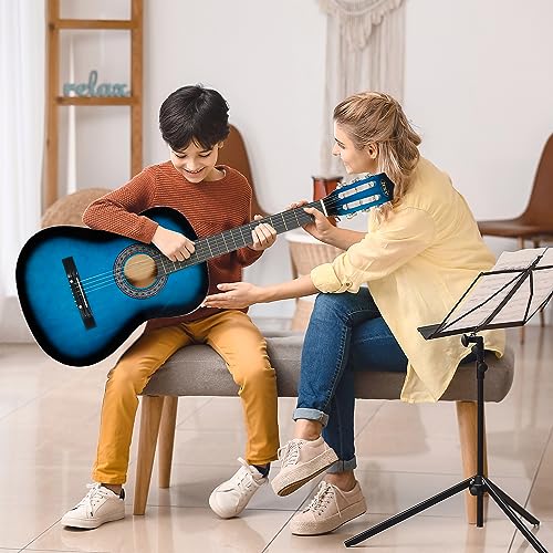 Natural Acoustic Guitar With Guitar Case, Strap, Tuner and Pick V8929