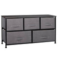Brown Fabric 5 Drawer Dresser P745559