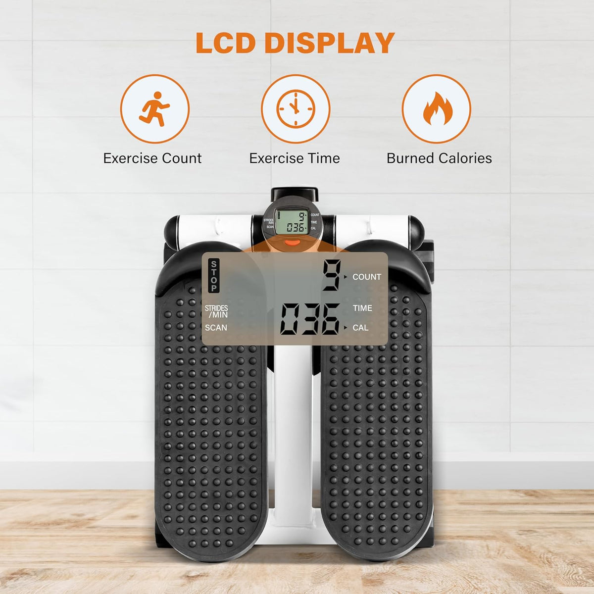 Mini Stepper with Resistance Band, 120KG Load X862
