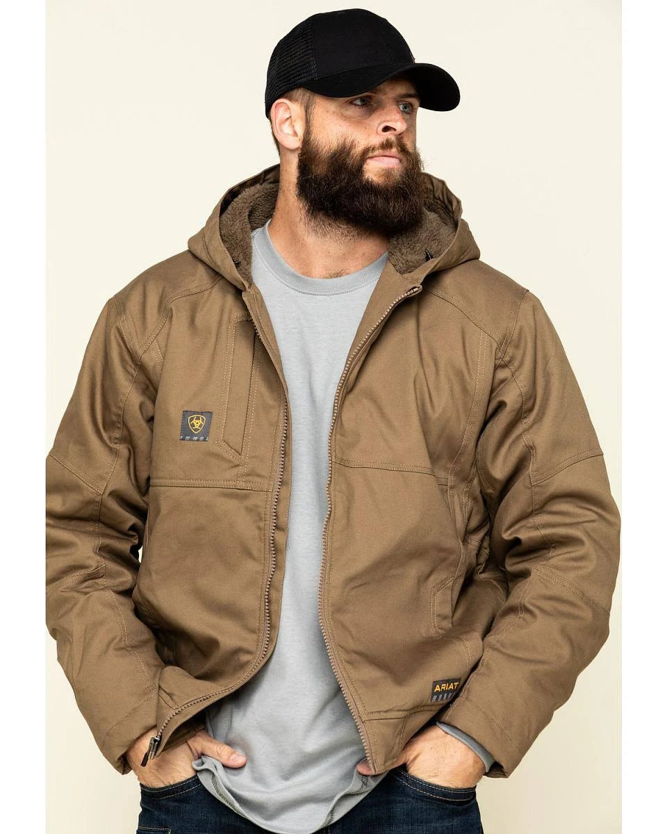 Khaki Hooded Work Jacket L6671