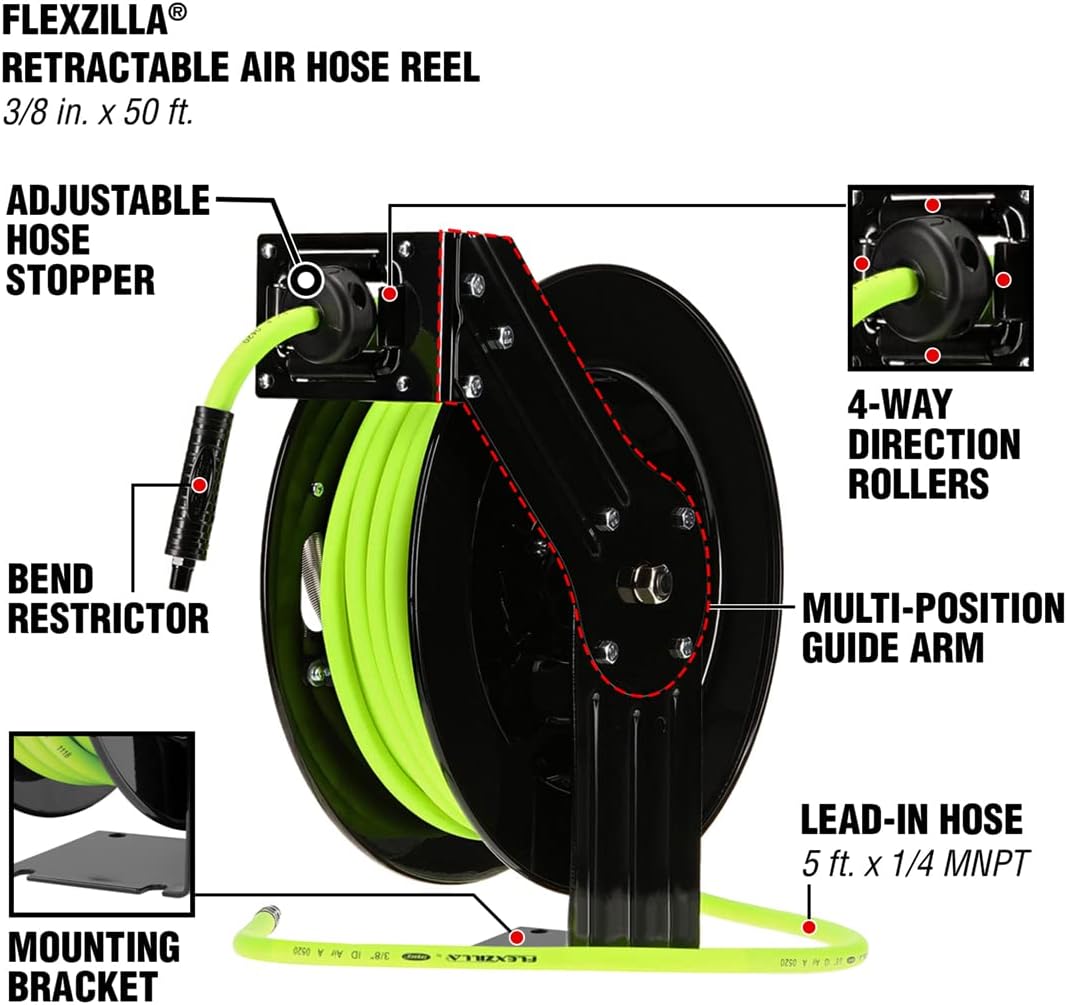 3/8 in. x 50 ft. Heavy Duty Hybrid Air Hose Reel P337452