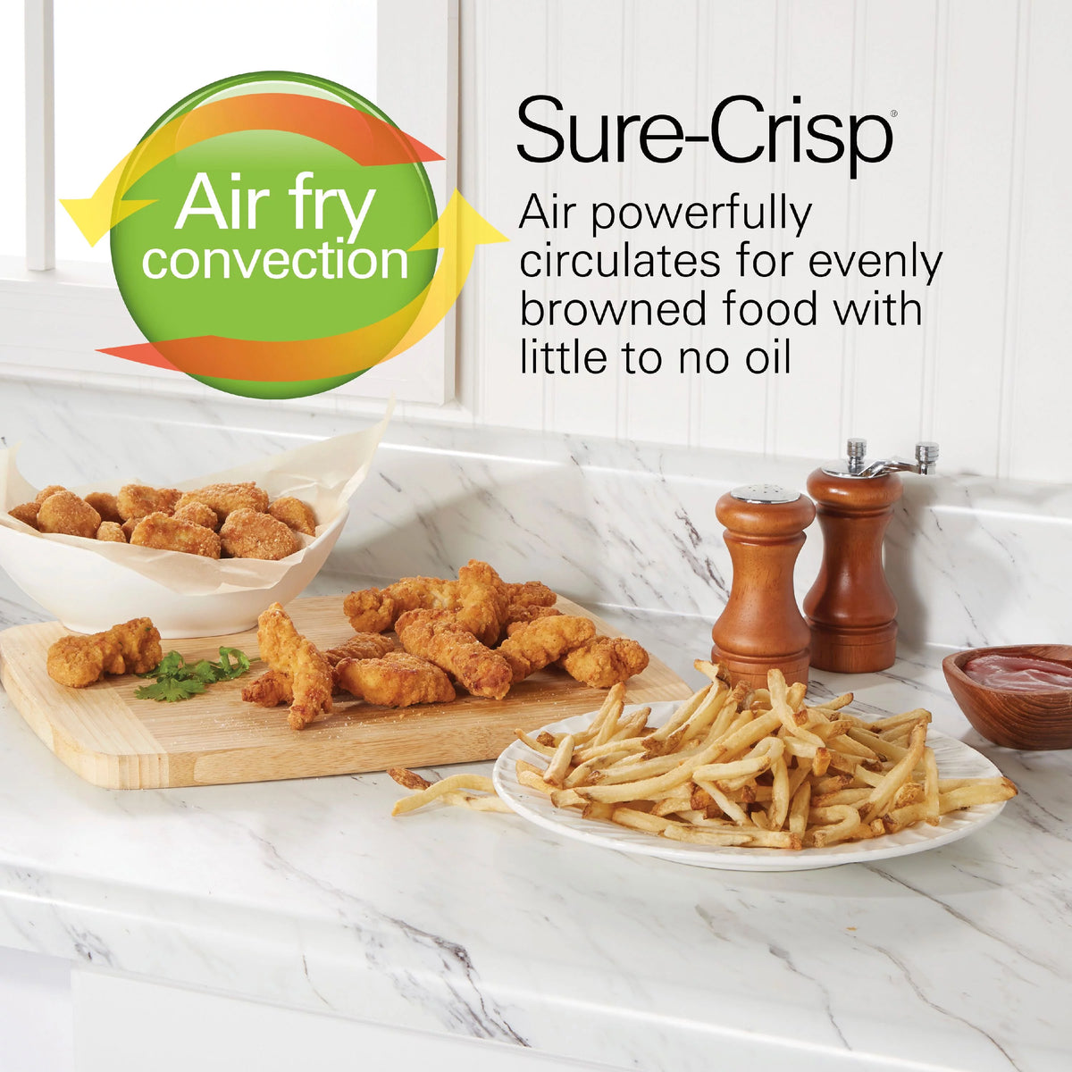 Sure-Crisp Air Fryer Toaster Oven, 6 Slice, Stainless Steel R763336