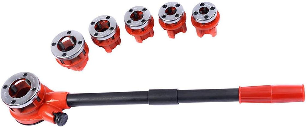 Portable Ratchet Pipe Threader Kit Set with 6 Dies and Case R826290